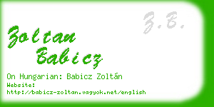 zoltan babicz business card