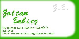 zoltan babicz business card